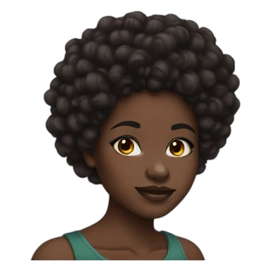 black skin girl afro hair nose piercing sticker