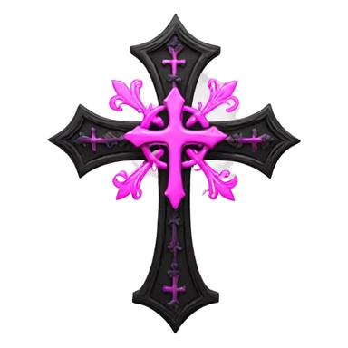 gothic cross pink sticker