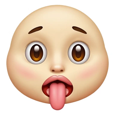 nervously sticking out tongue emoji sticker
