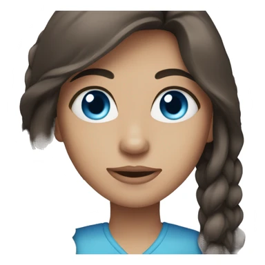 Brunette with blue eyes sticker