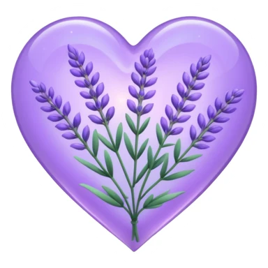 create a holographic lavender plant that wraps around a lavender colored heart sticker