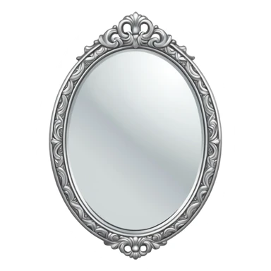 silver elegant mirror with handle with a lot of decoration sticker