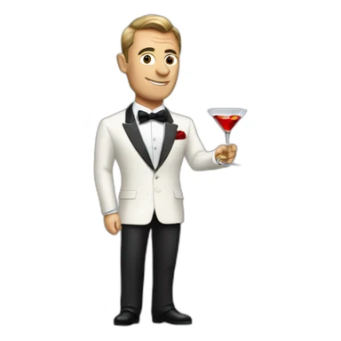 James bond with martini sticker