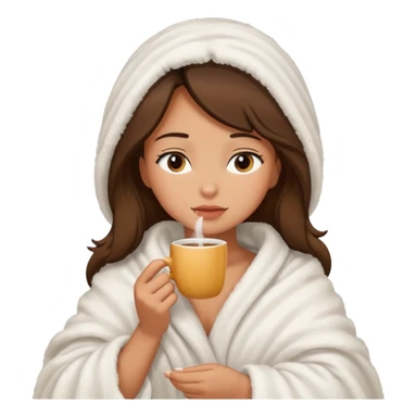 girl inside a blanket sipping coffee eyes closed sticker