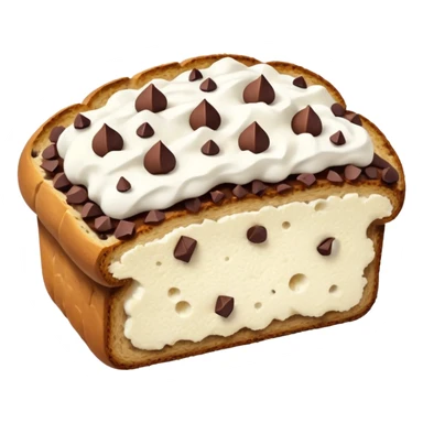 a slice of bread with ricotta and chocolate chips on top sticker
