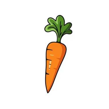 a carrot, hand drawn doodle style sticker