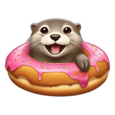 loutre mangeant un donut sticker
