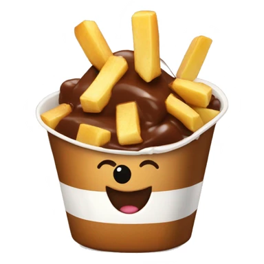 Poutine qui mange une chocolatine sticker