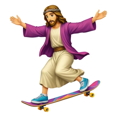 Historically accurate skateboarding Jesus sticker