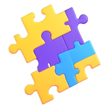 puzzle piece in clear purple blue color sticker