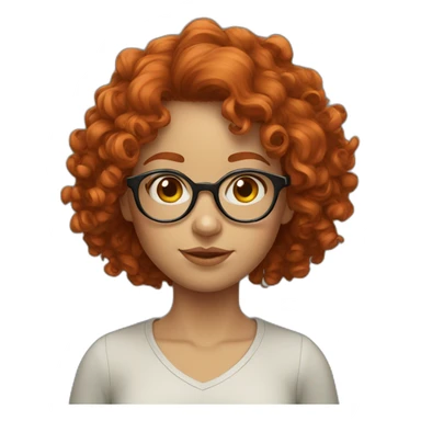 redhead curly glasses girl sticker