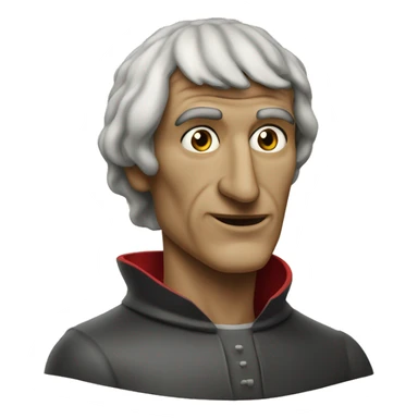AI on a famouse poetry Dante Alighieri with a big long nose. sticker