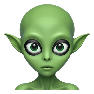 alien green, black eye full ,  sticker