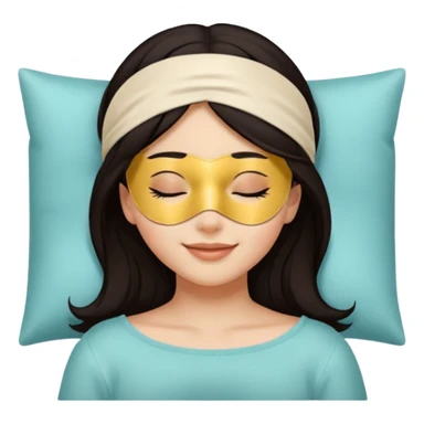 girl with a sleeping mask over head sticker