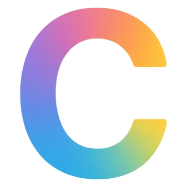 colorful gradient letter C icon sticker