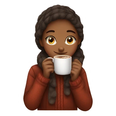 girl drinking hot chocolate and being cozy sticker