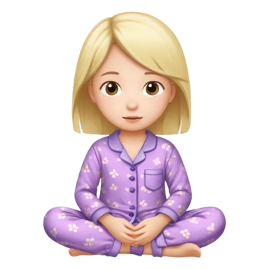 girl kid wearing cure pyjama sitting sticker