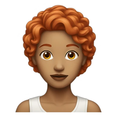 Red haired female artist sticker