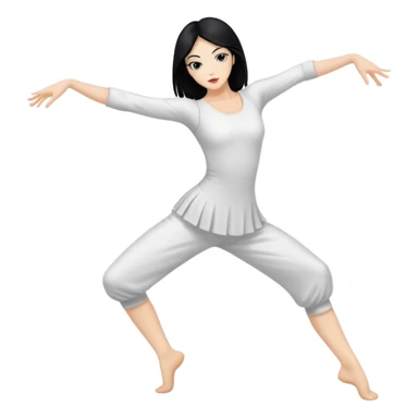A white black haired woman doing contemporary dance  sticker
