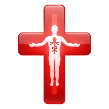 medical cross with a moving figure inside sticker