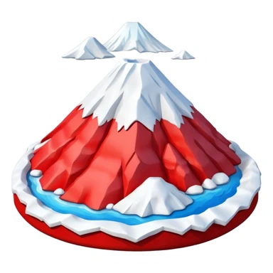 Create a 3D Mount Fuji with red color. sticker