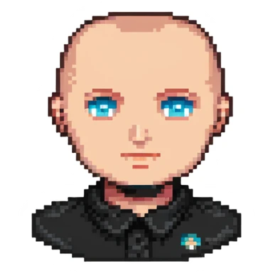 character with oval-shaped head with flat top sticker