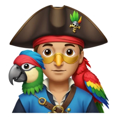 pirate and parrot sticker