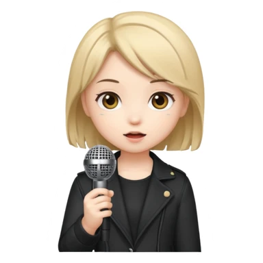 chibi girl with microphone sticker