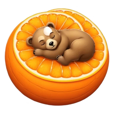 Bear sleeping on orange in space sticker