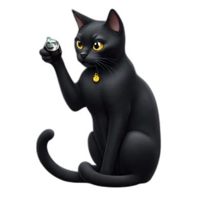 black cat + vape sticker