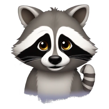 raccoon in love sticker