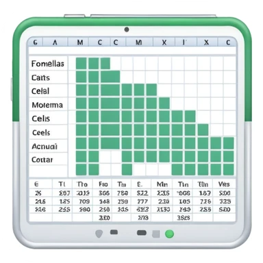 spreadsheet with data cells and formulas sticker