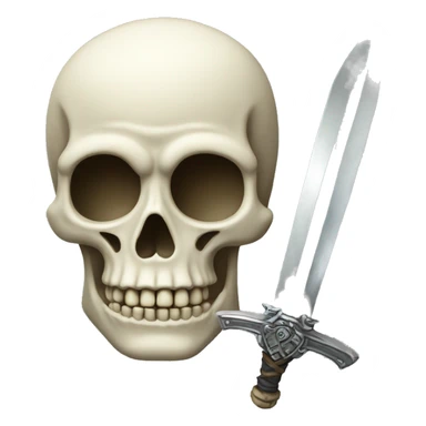 Skeleton head with sword sticker