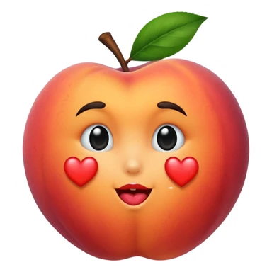 kiss and a peach  sticker
