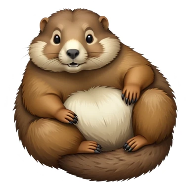 Very fat marmot lying down sticker