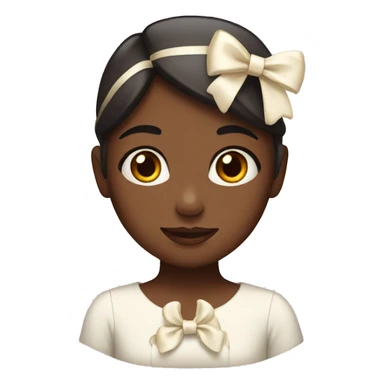 Girl with cream bow sticker