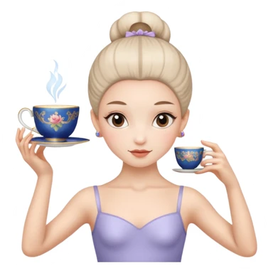 ballerina with a cup head sticker