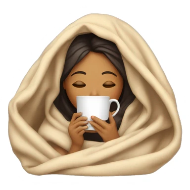 Latina inside a blanket sipping coffee eyes closed sticker