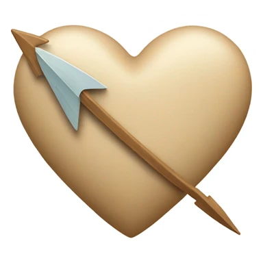 Beige heart with an arrow in it  sticker