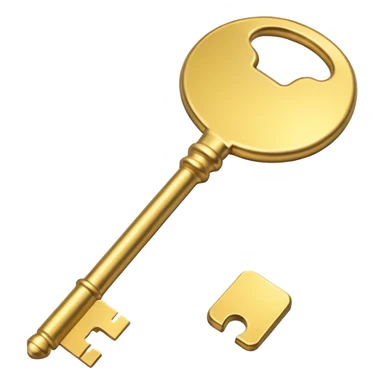 gold basic key sticker