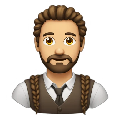 Hombre calvo con trenzas en la barba sticker