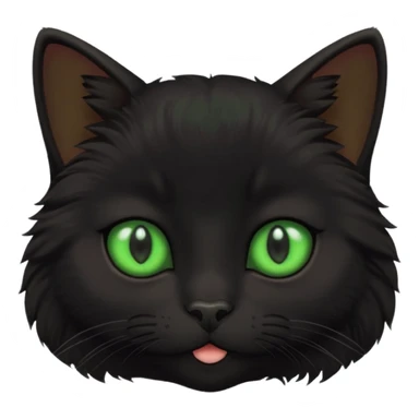 cute black cat with green eyes sticker