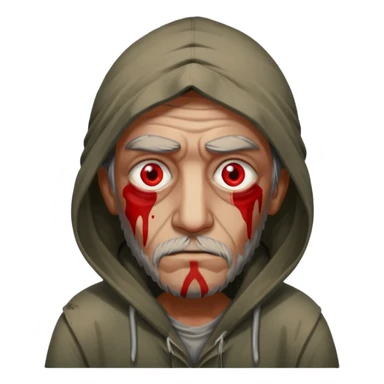 homeless man with red eyes sticker