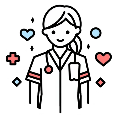 nurse icon with medical symbols sticker