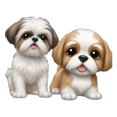 human baby vs shih tzu sticker