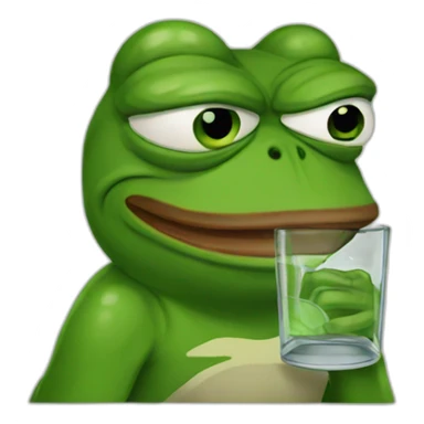 pepe frog with glass angry sticker