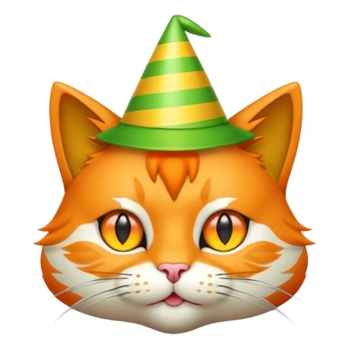 green cat full boy  with party hats sticker