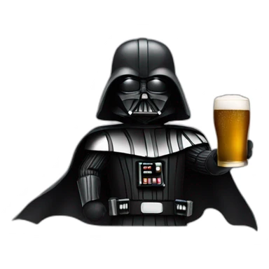 Dark vador with two beers sticker