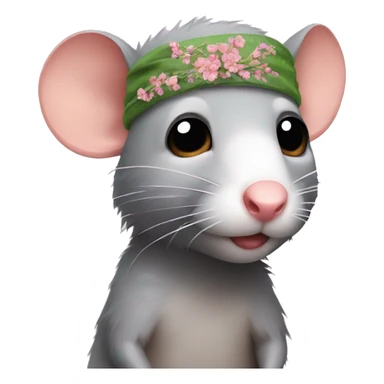 Rat with headband sticker