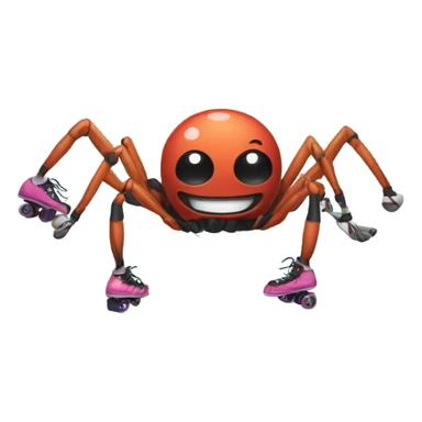Spider wearing roller skates sticker